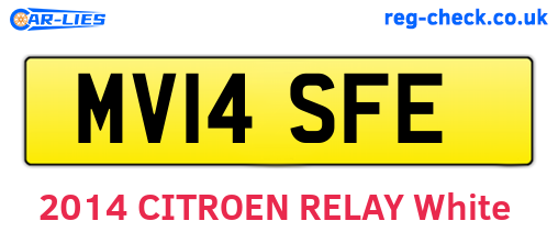 MV14SFE are the vehicle registration plates.