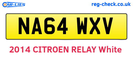 NA64WXV are the vehicle registration plates.