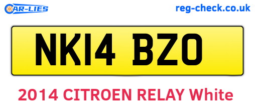NK14BZO are the vehicle registration plates.