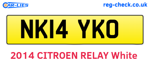 NK14YKO are the vehicle registration plates.