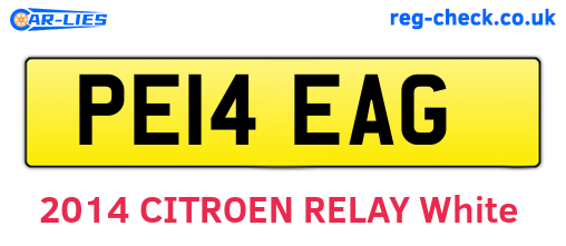 PE14EAG are the vehicle registration plates.