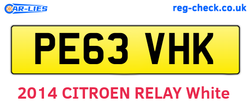 PE63VHK are the vehicle registration plates.