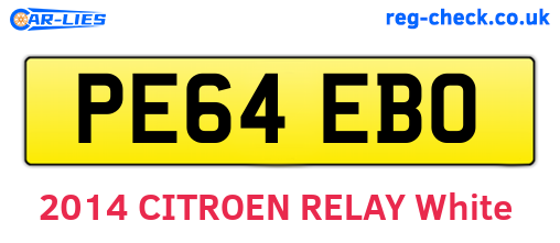 PE64EBO are the vehicle registration plates.