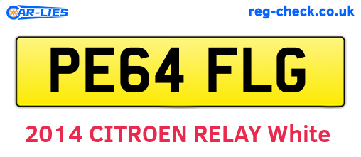 PE64FLG are the vehicle registration plates.