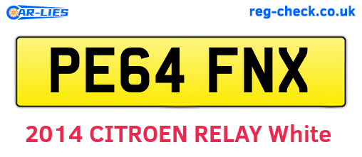 PE64FNX are the vehicle registration plates.