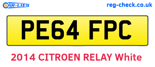 PE64FPC are the vehicle registration plates.