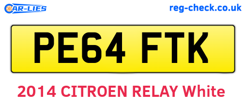 PE64FTK are the vehicle registration plates.