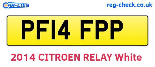 PF14FPP are the vehicle registration plates.