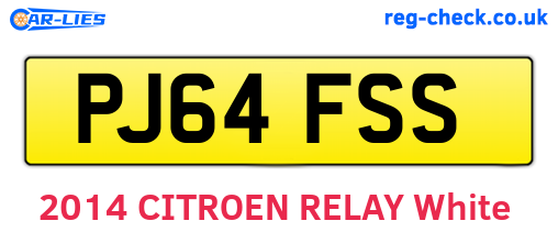 PJ64FSS are the vehicle registration plates.