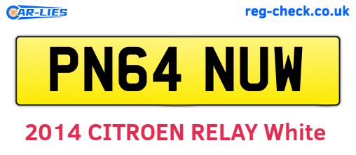 PN64NUW are the vehicle registration plates.
