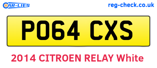 PO64CXS are the vehicle registration plates.