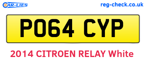 PO64CYP are the vehicle registration plates.