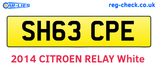 SH63CPE are the vehicle registration plates.
