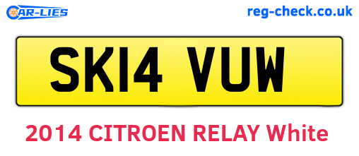 SK14VUW are the vehicle registration plates.
