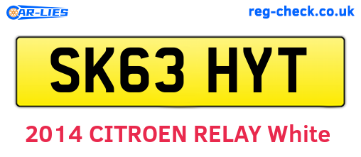 SK63HYT are the vehicle registration plates.