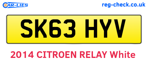 SK63HYV are the vehicle registration plates.