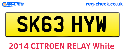 SK63HYW are the vehicle registration plates.