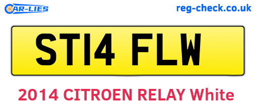 ST14FLW are the vehicle registration plates.