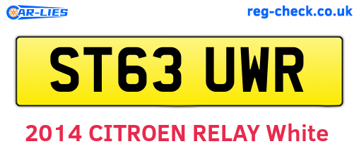 ST63UWR are the vehicle registration plates.