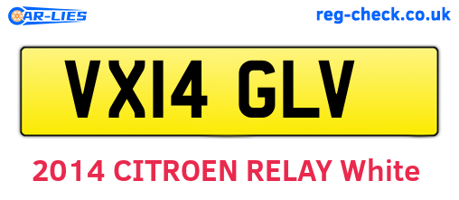 VX14GLV are the vehicle registration plates.