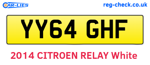 YY64GHF are the vehicle registration plates.