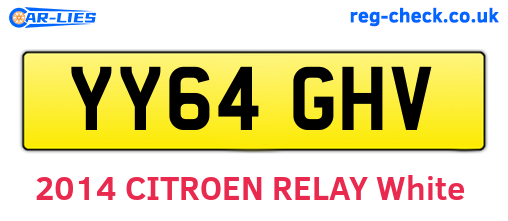 YY64GHV are the vehicle registration plates.