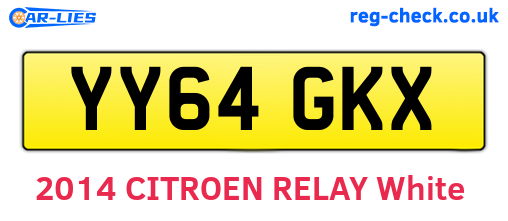 YY64GKX are the vehicle registration plates.