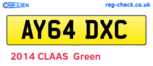 AY64DXC are the vehicle registration plates.