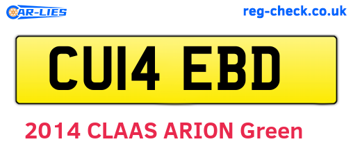 CU14EBD are the vehicle registration plates.