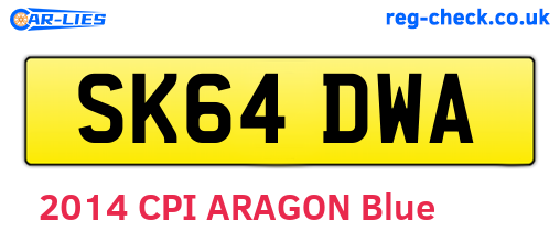 SK64DWA are the vehicle registration plates.