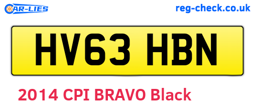 HV63HBN are the vehicle registration plates.