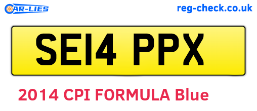 SE14PPX are the vehicle registration plates.