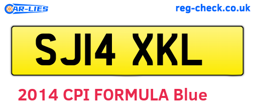 SJ14XKL are the vehicle registration plates.