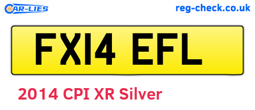FX14EFL are the vehicle registration plates.