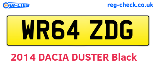 WR64ZDG are the vehicle registration plates.