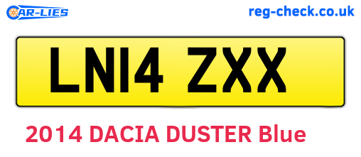 LN14ZXX are the vehicle registration plates.
