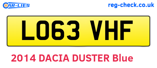 LO63VHF are the vehicle registration plates.