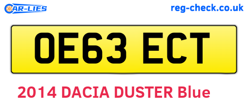 OE63ECT are the vehicle registration plates.