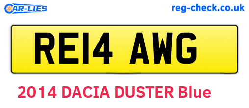 RE14AWG are the vehicle registration plates.