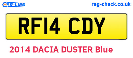 RF14CDY are the vehicle registration plates.