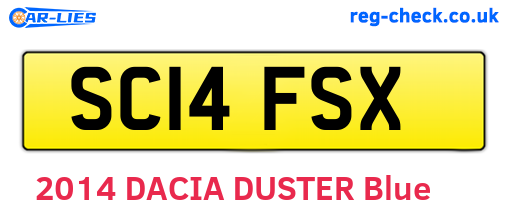SC14FSX are the vehicle registration plates.