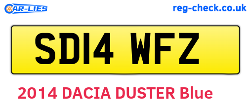 SD14WFZ are the vehicle registration plates.