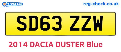 SD63ZZW are the vehicle registration plates.