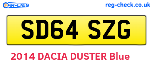 SD64SZG are the vehicle registration plates.