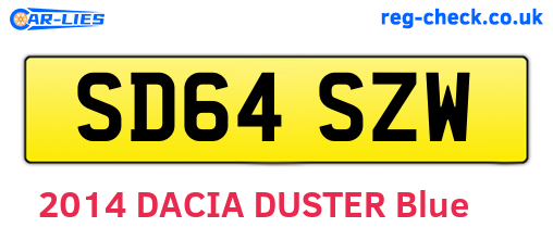 SD64SZW are the vehicle registration plates.