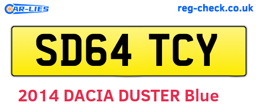 SD64TCY are the vehicle registration plates.