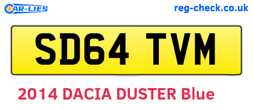 SD64TVM are the vehicle registration plates.