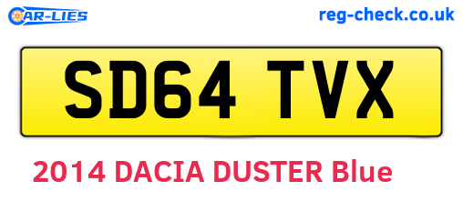 SD64TVX are the vehicle registration plates.