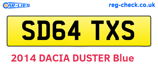 SD64TXS are the vehicle registration plates.