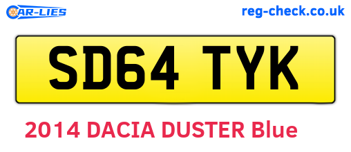 SD64TYK are the vehicle registration plates.
